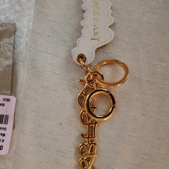 Burberry Doodle gold & white bag charm keyring 100% Authentic - Picture 3 of 4